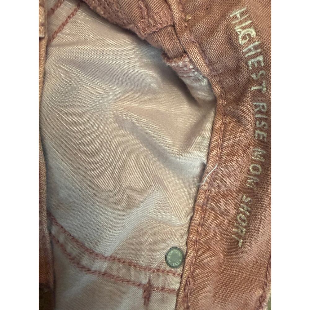 American Eagle Mom Shorts Womens Pink Highest Rise High Waisted Denim Shorts 6 - Picture 7 of 8